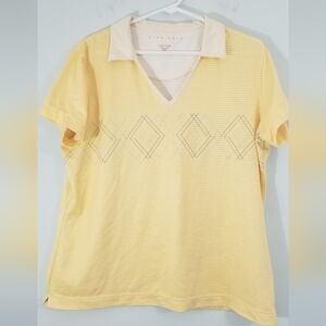 Nike Golf Dri-Fit Girls Size XL 14/16 Short Sleeve Polo. V-neck Collared Mesh.